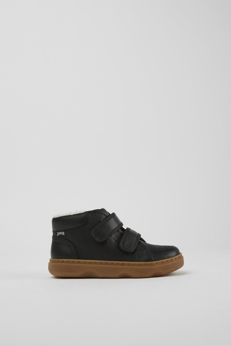 Botas Camper Cuero Niño Negras | POHJK-7659