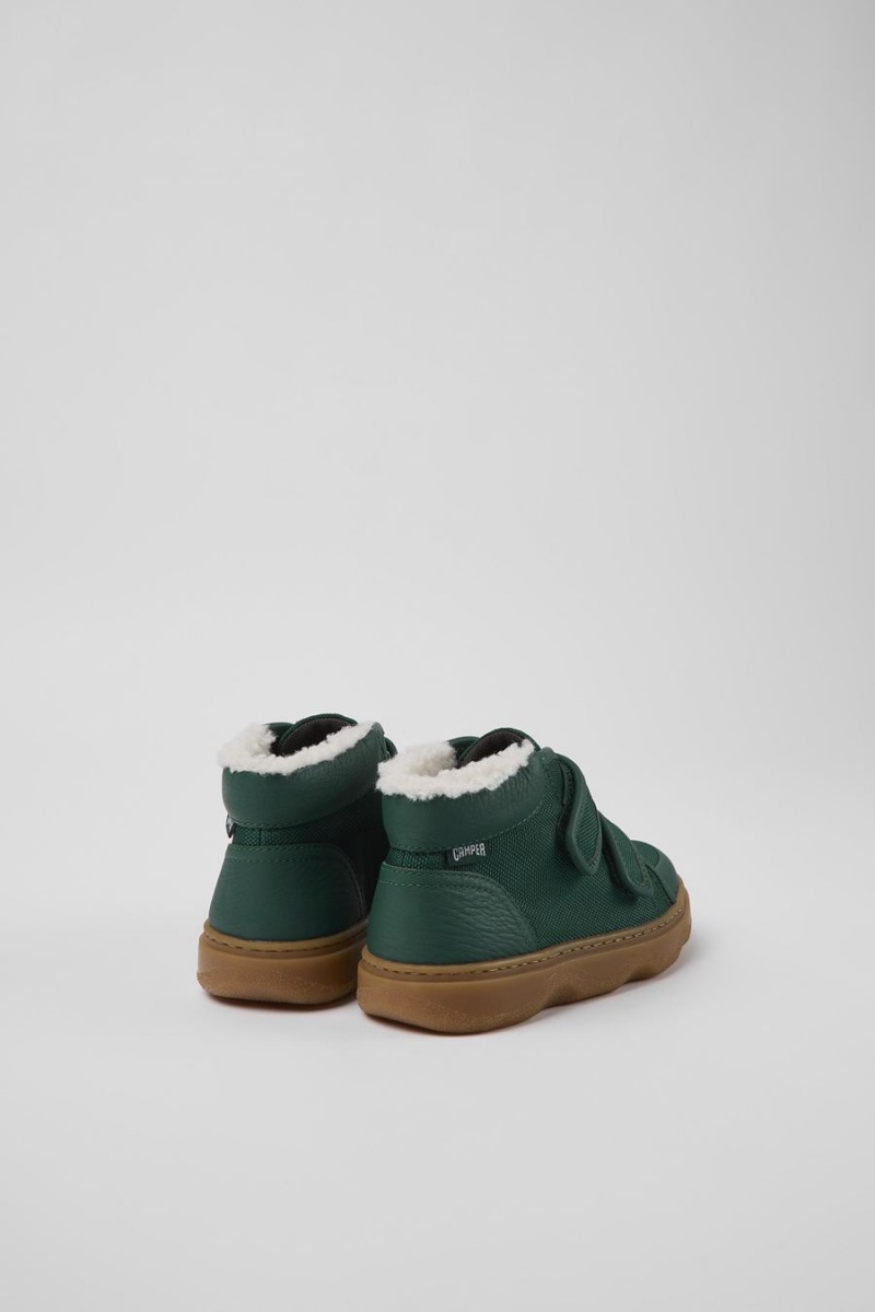 Botas Camper Cuero Textil Ankle Niño Verde | YZCIV-3896