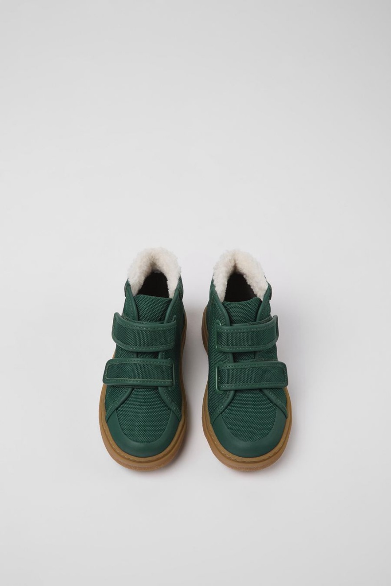 Botas Camper Cuero Textil Ankle Niño Verde | YZCIV-3896