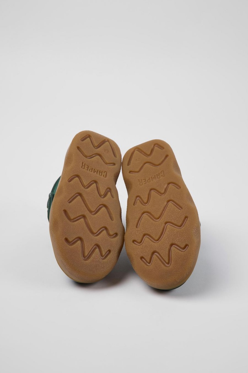 Botas Camper Cuero Textil Ankle Niño Verde | YZCIV-3896