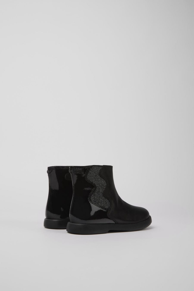 Botas Camper Duet Cuero Niña Negras | SDVCT-6453