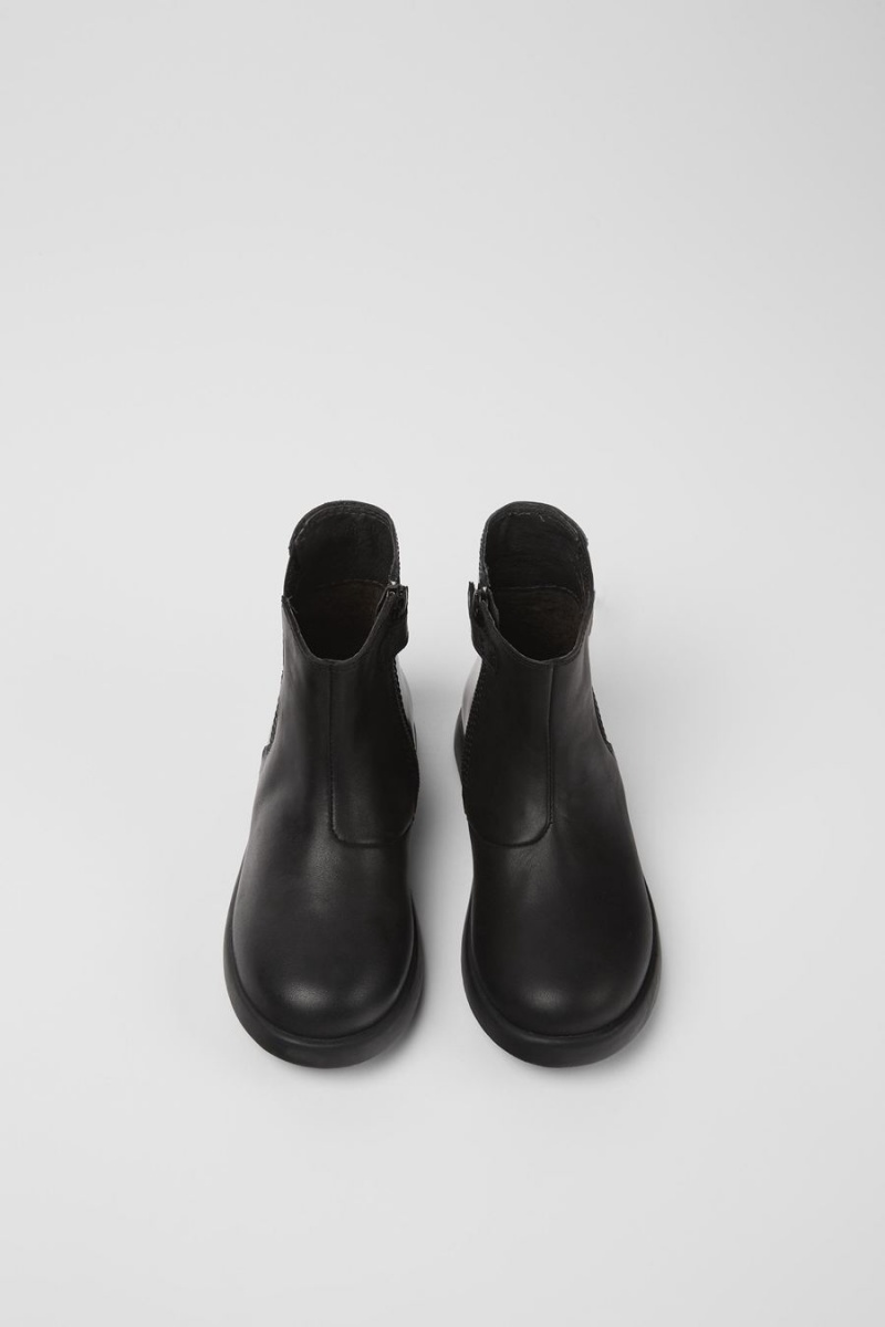 Botas Camper Duet Cuero Niña Negras | SDVCT-6453