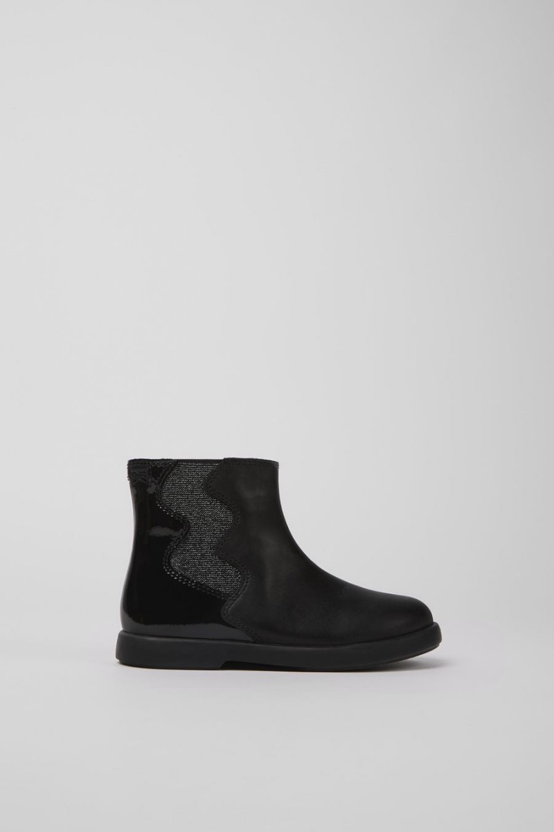 Botas Camper Duet Cuero Niña Negras | SDVCT-6453