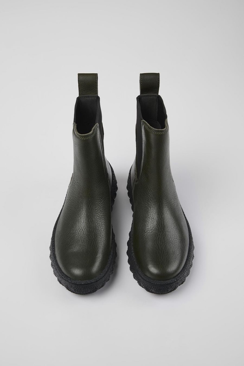 Botas Camper Ground Michelin Cuero Ankle Mujer Verde | TUWHE-3428
