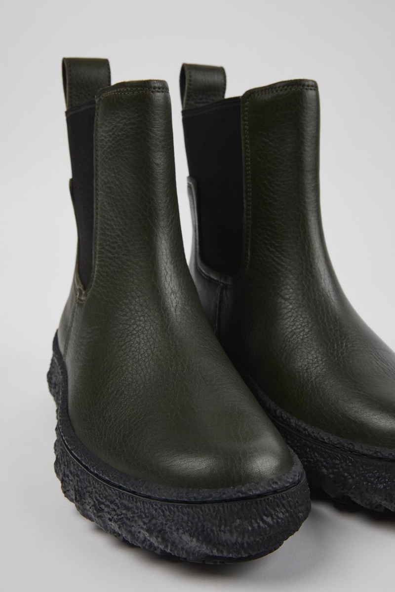 Botas Camper Ground Michelin Cuero Ankle Mujer Verde | TUWHE-3428