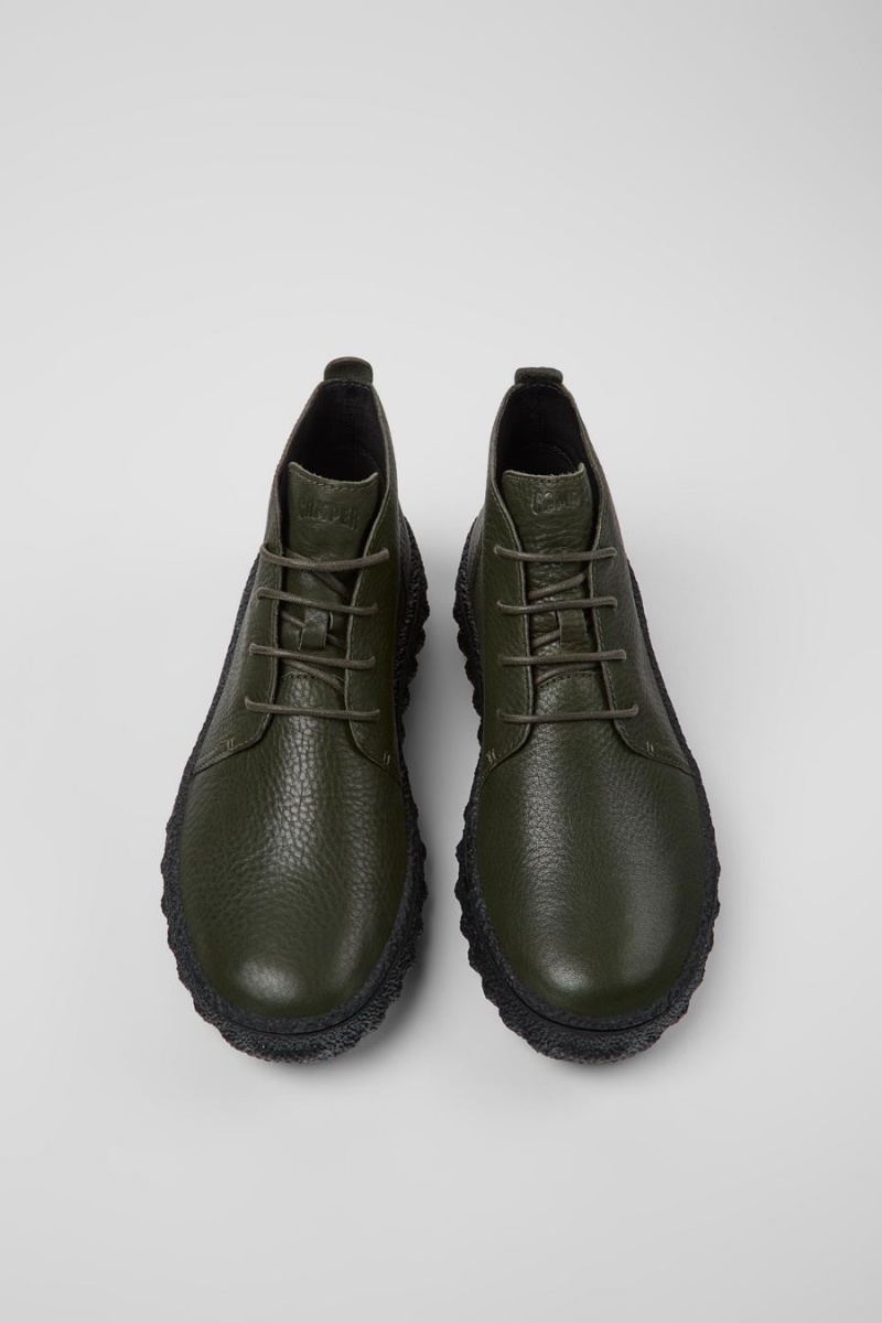 Botas Camper Ground Michelin Cuero Ankle Hombre Verde | MDVUW-6841