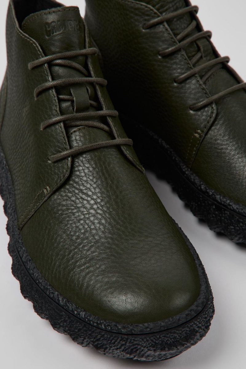 Botas Camper Ground Michelin Cuero Ankle Hombre Verde | MDVUW-6841