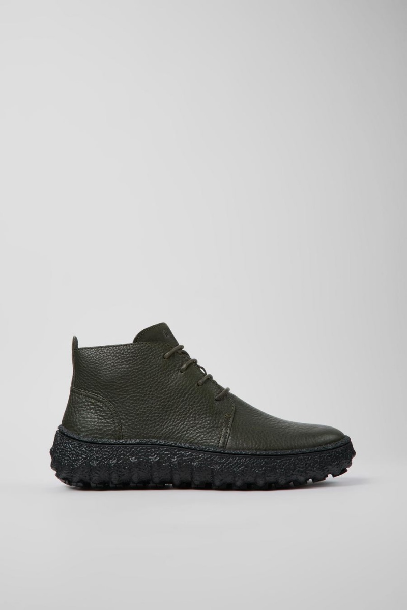 Botas Camper Ground Michelin Cuero Ankle Hombre Verde | MDVUW-6841