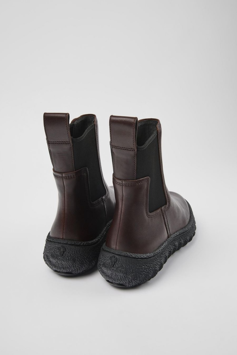 Botas Camper Ground Michelin Cuero Ankle Mujer Burdeos | ECNKX-6930