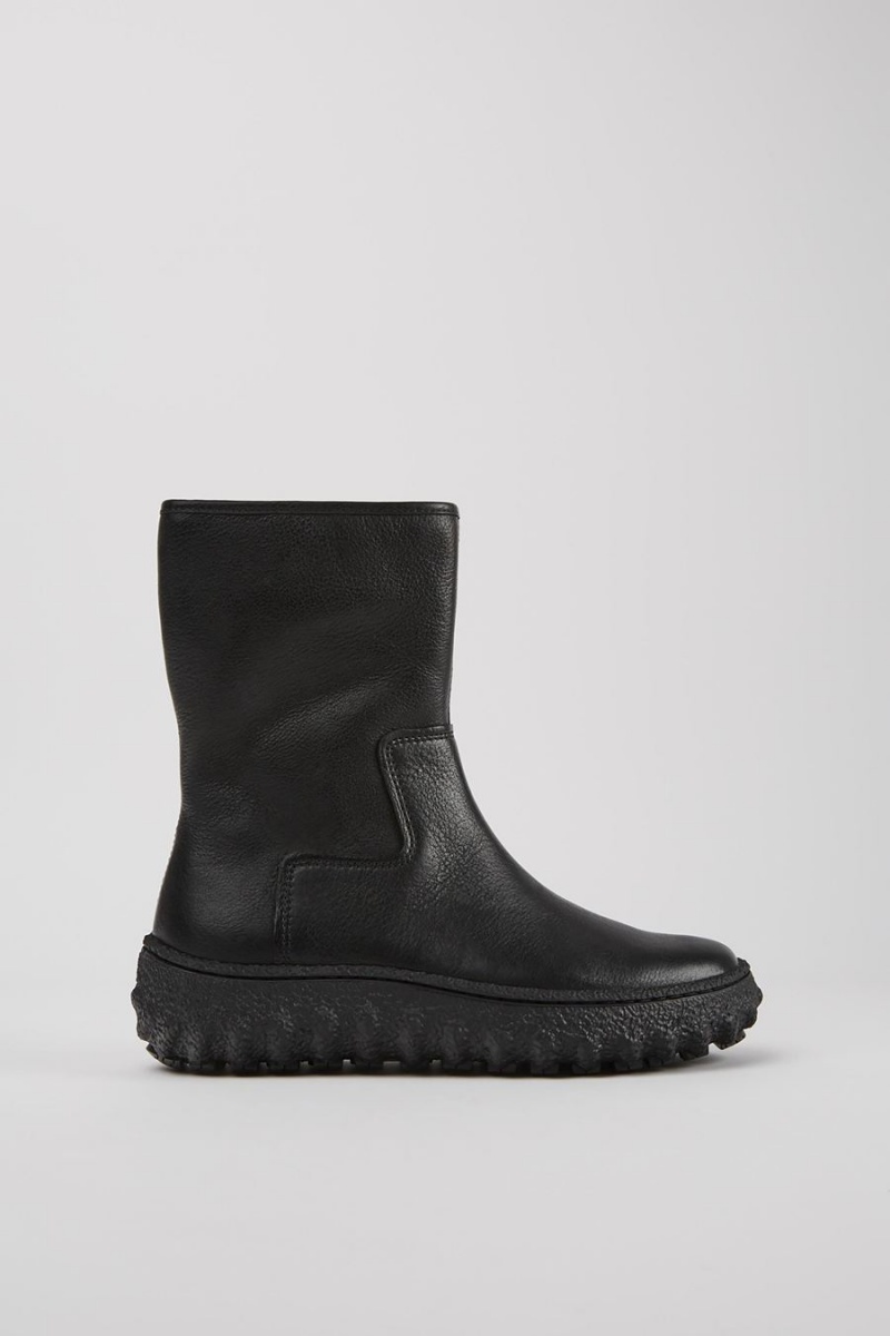 Botas Camper Ground Michelin Cuero Mujer Negras | XKJAM-5024