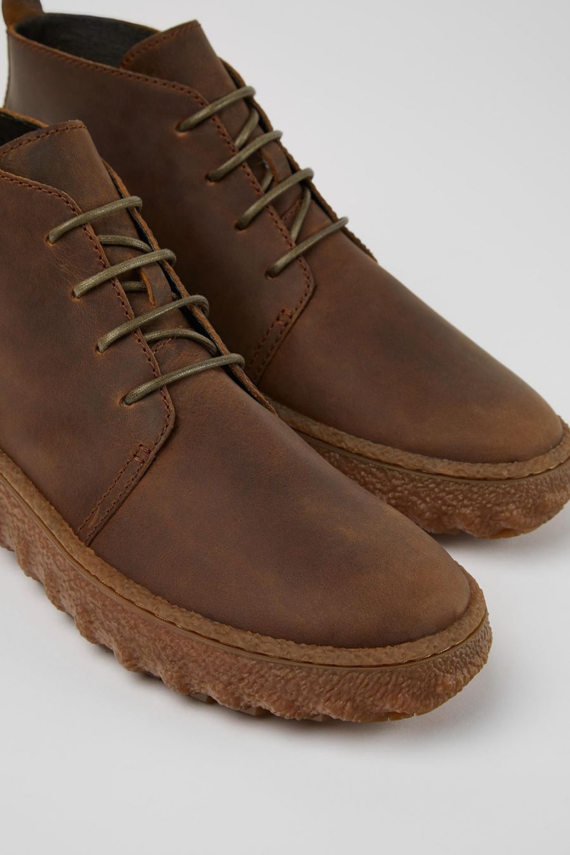 Botas Camper Ground Michelin Encaje Up Ankle Hombre Marrones | VJBGI-0938