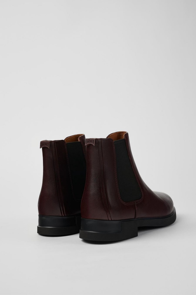 Botas Camper Iman Cuero Chelsea Mujer Burdeos | HWVOI-4803
