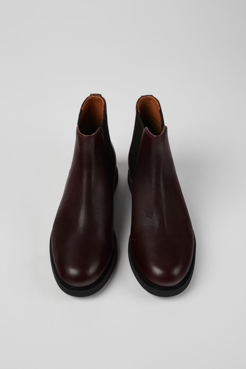 Botas Camper Iman Cuero Chelsea Mujer Burdeos | HWVOI-4803