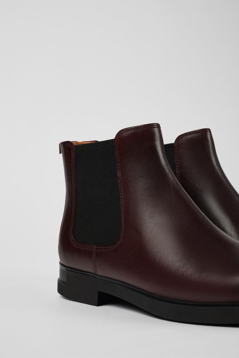 Botas Camper Iman Cuero Chelsea Mujer Burdeos | HWVOI-4803