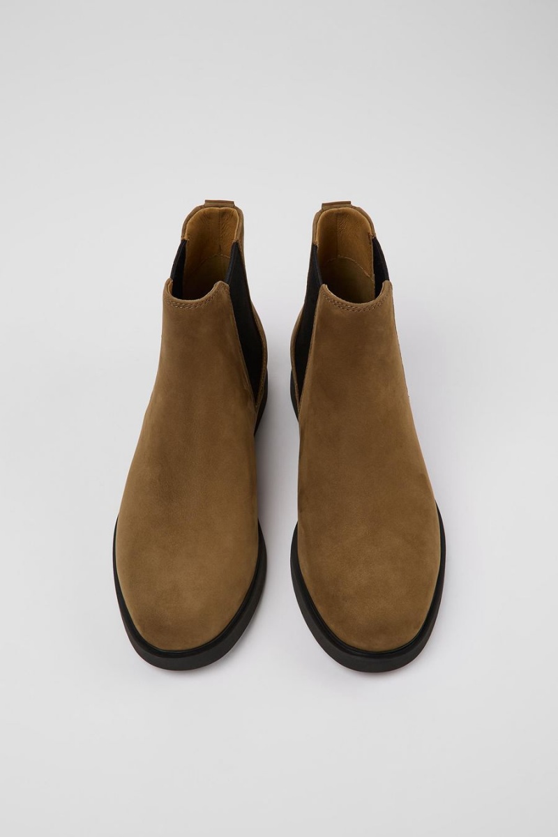 Botas Camper Iman Nubuck Chelsea Mujer Marrones | AJDKT-8904