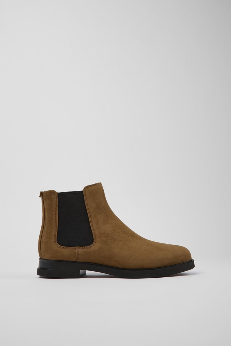 Botas Camper Iman Nubuck Chelsea Mujer Marrones | AJDKT-8904