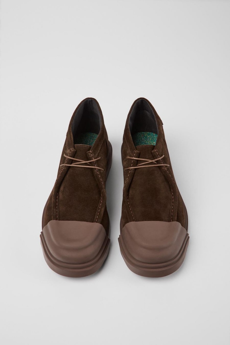 Botas Camper Junction Nubuck Hombre Marrones | OZAWB-5862