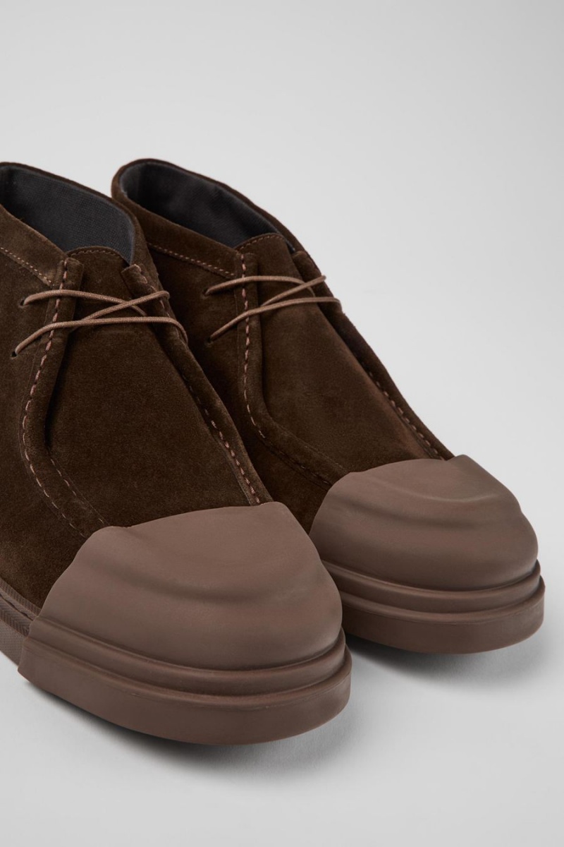 Botas Camper Junction Nubuck Hombre Marrones | OZAWB-5862
