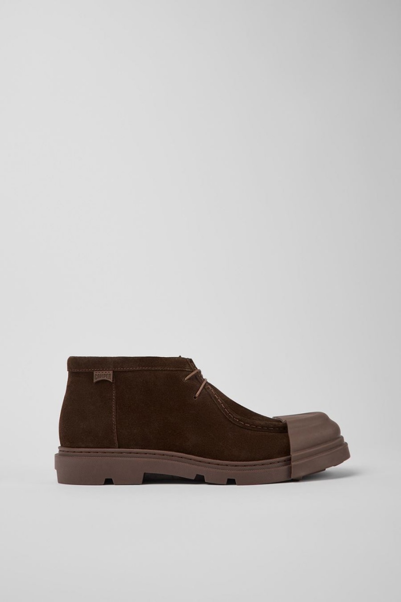 Botas Camper Junction Nubuck Hombre Marrones | OZAWB-5862