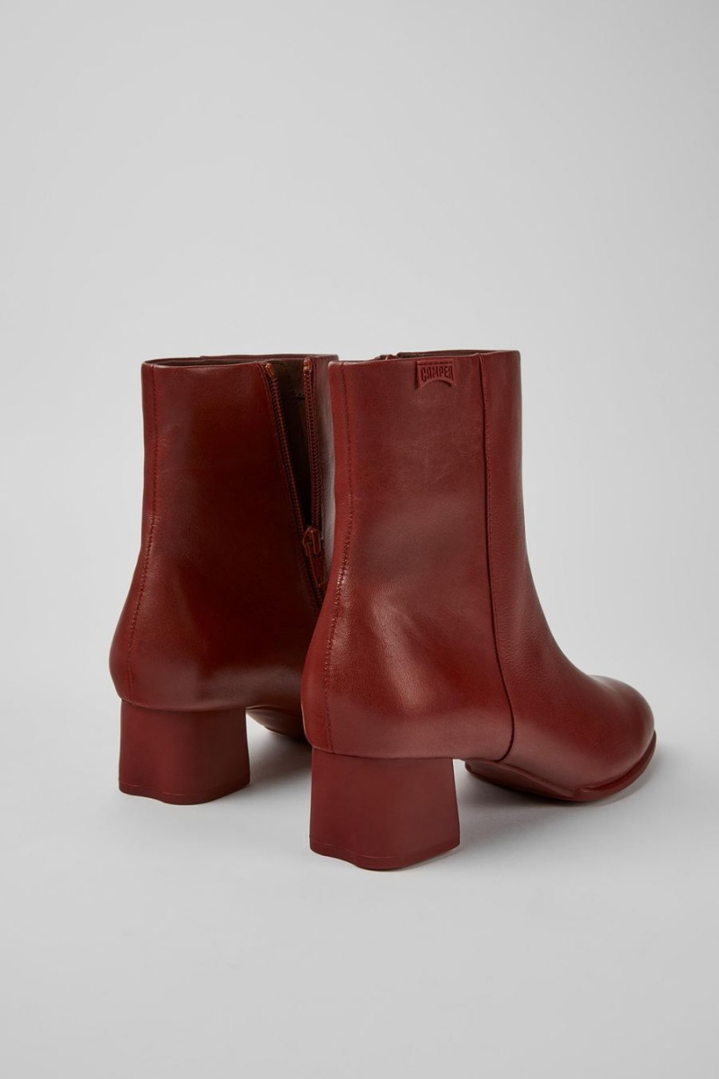 Botas Camper Katie Cuero Ankle Mujer Burdeos | IEWMT-3586