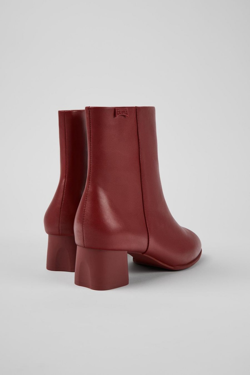 Botas Camper Katie Cuero Ankle Mujer Burdeos | BSZLX-9467