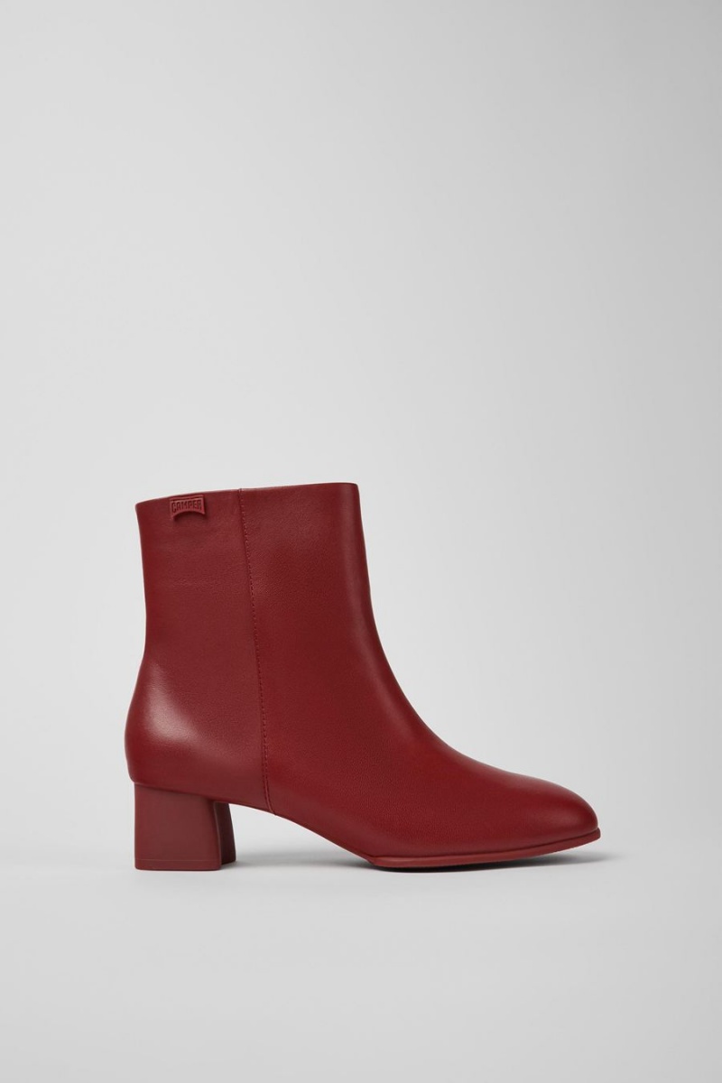 Botas Camper Katie Cuero Ankle Mujer Burdeos | BSZLX-9467