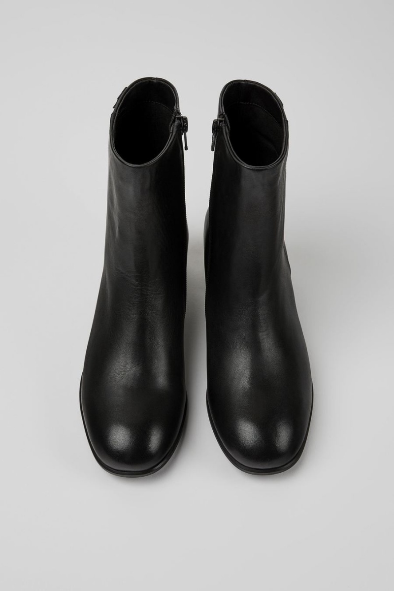 Botas Camper Katie Cuero Ankle Mujer Negras | VMCFX-3406