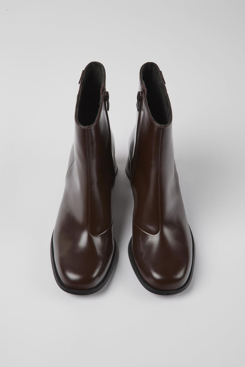 Botas Camper Kiara Cuero Ankle Mujer Marrones | FJZGW-4879