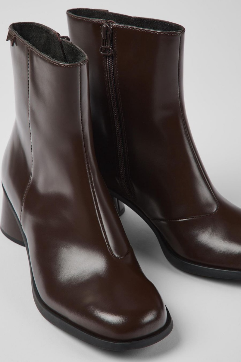 Botas Camper Kiara Cuero Ankle Mujer Marrones | FJZGW-4879