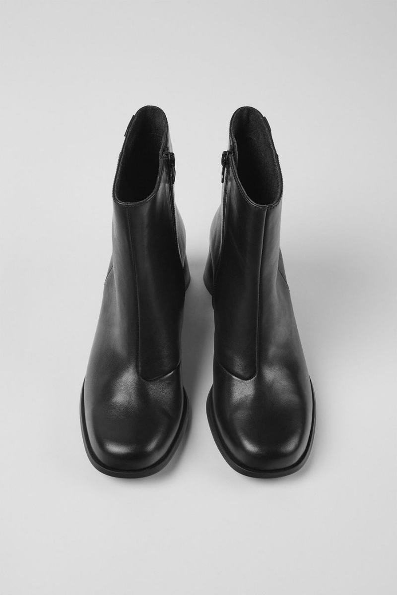 Botas Camper Kiara Cuero Ankle Mujer Negras | NXUWB-0819
