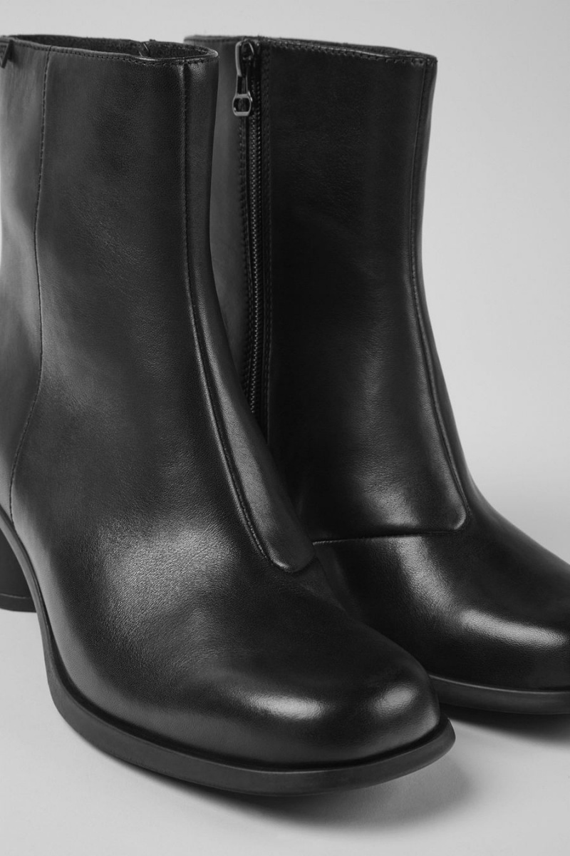 Botas Camper Kiara Cuero Ankle Mujer Negras | NXUWB-0819
