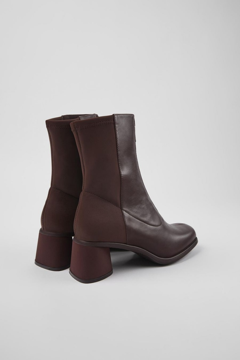 Botas Camper Kiara Cuero Recycled Pet Mujer Burdeos | TMFBI-7306