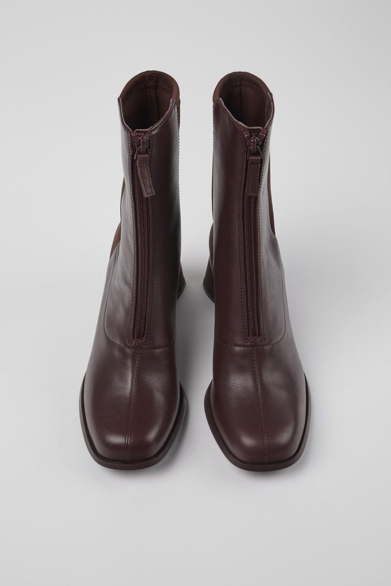 Botas Camper Kiara Cuero Recycled Pet Mujer Burdeos | TMFBI-7306