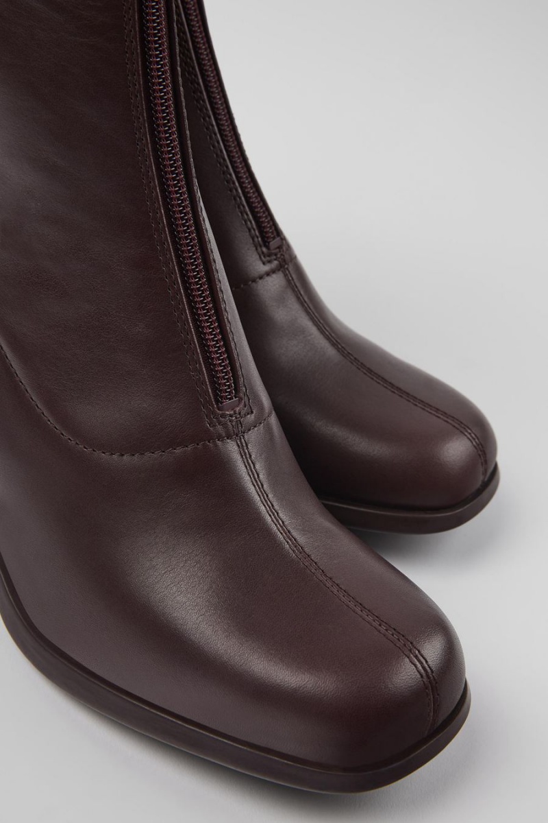 Botas Camper Kiara Cuero Recycled Pet Mujer Burdeos | TMFBI-7306