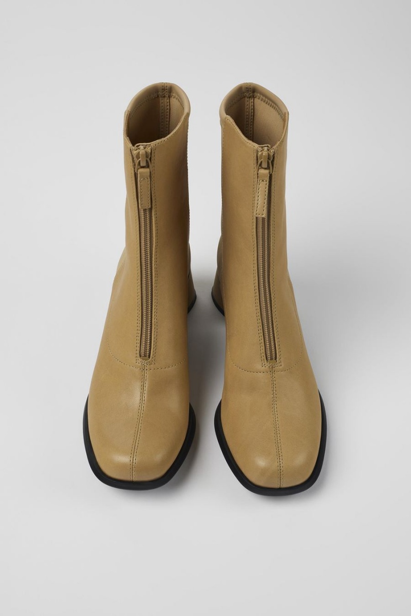 Botas Camper Kiara Cuero Recycled Pet Mujer Beige | VDQIL-5412