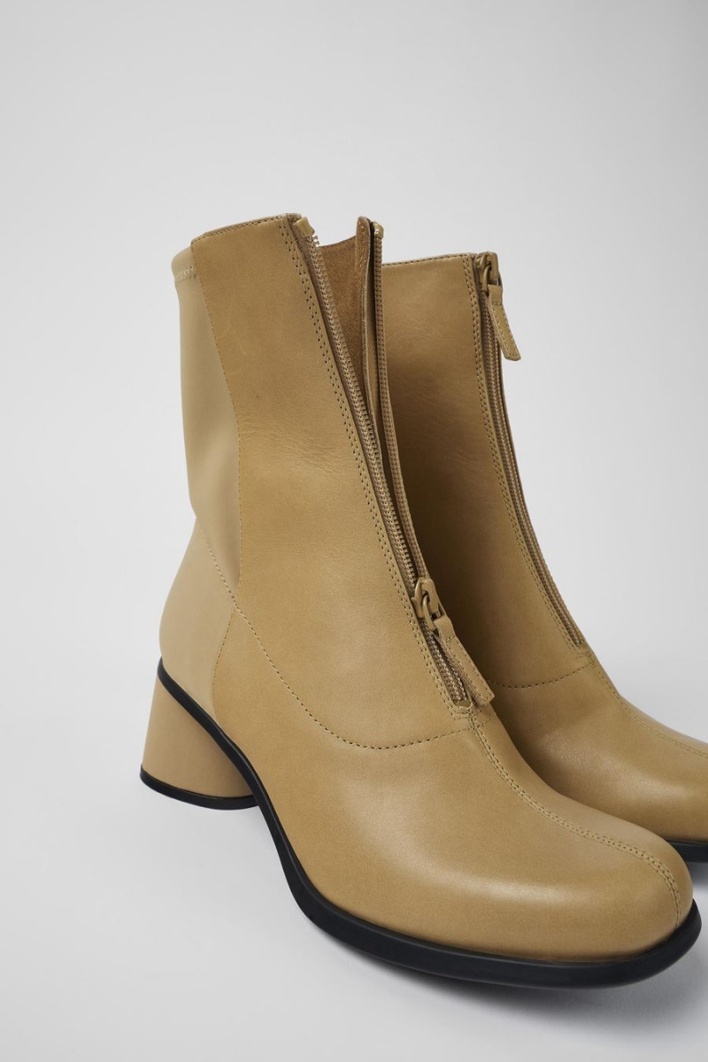 Botas Camper Kiara Cuero Recycled Pet Mujer Beige | VDQIL-5412