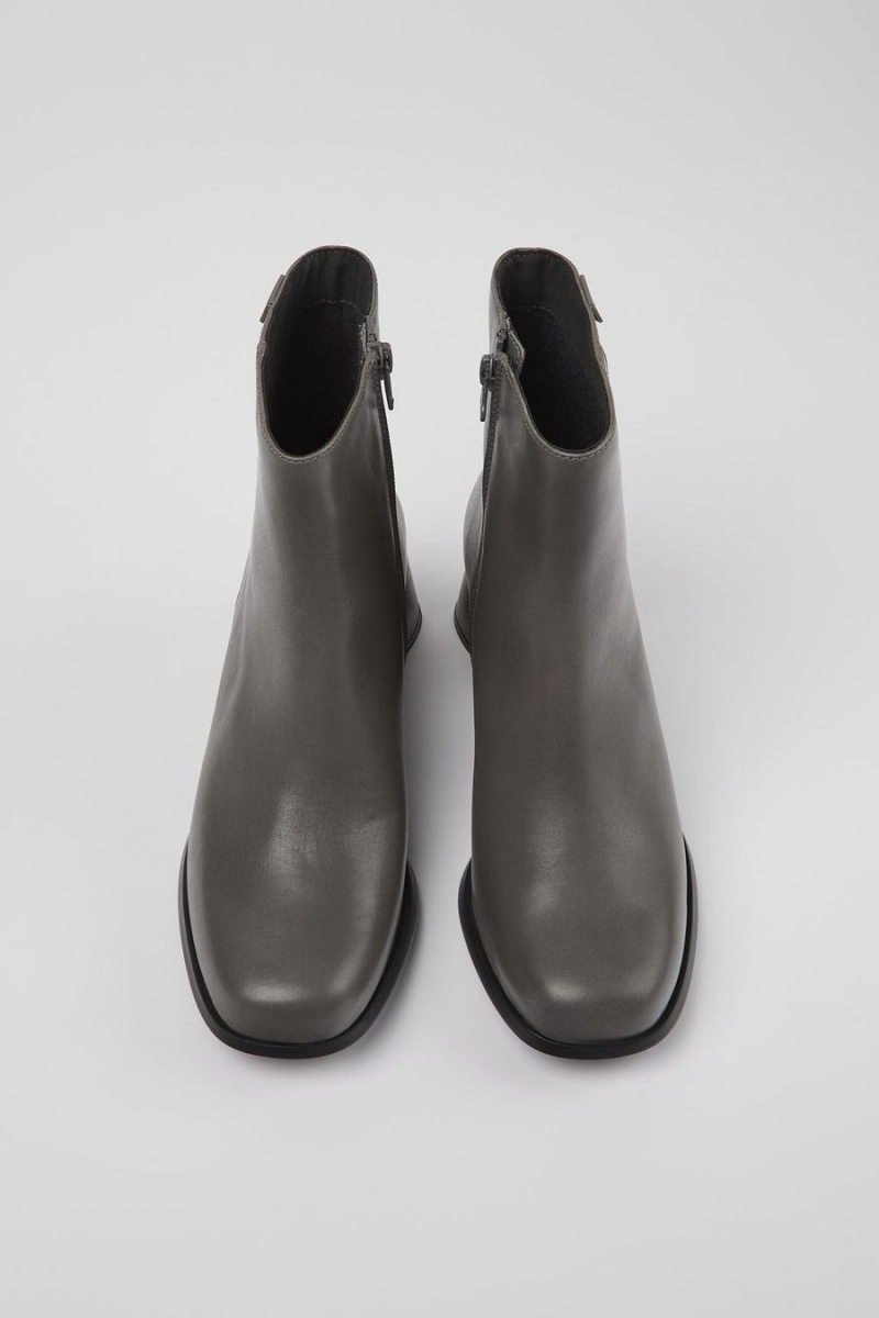 Botas Camper Kiara Cuero Recycled Pet Mujer Gris | OLQNS-5896