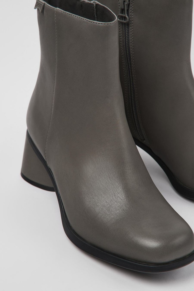 Botas Camper Kiara Cuero Recycled Pet Mujer Gris | OLQNS-5896