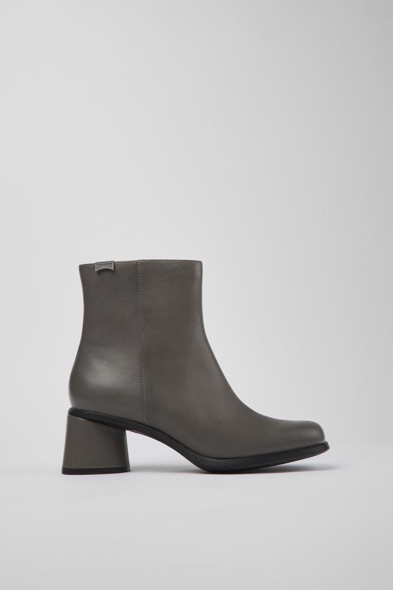Botas Camper Kiara Cuero Recycled Pet Mujer Gris | OLQNS-5896