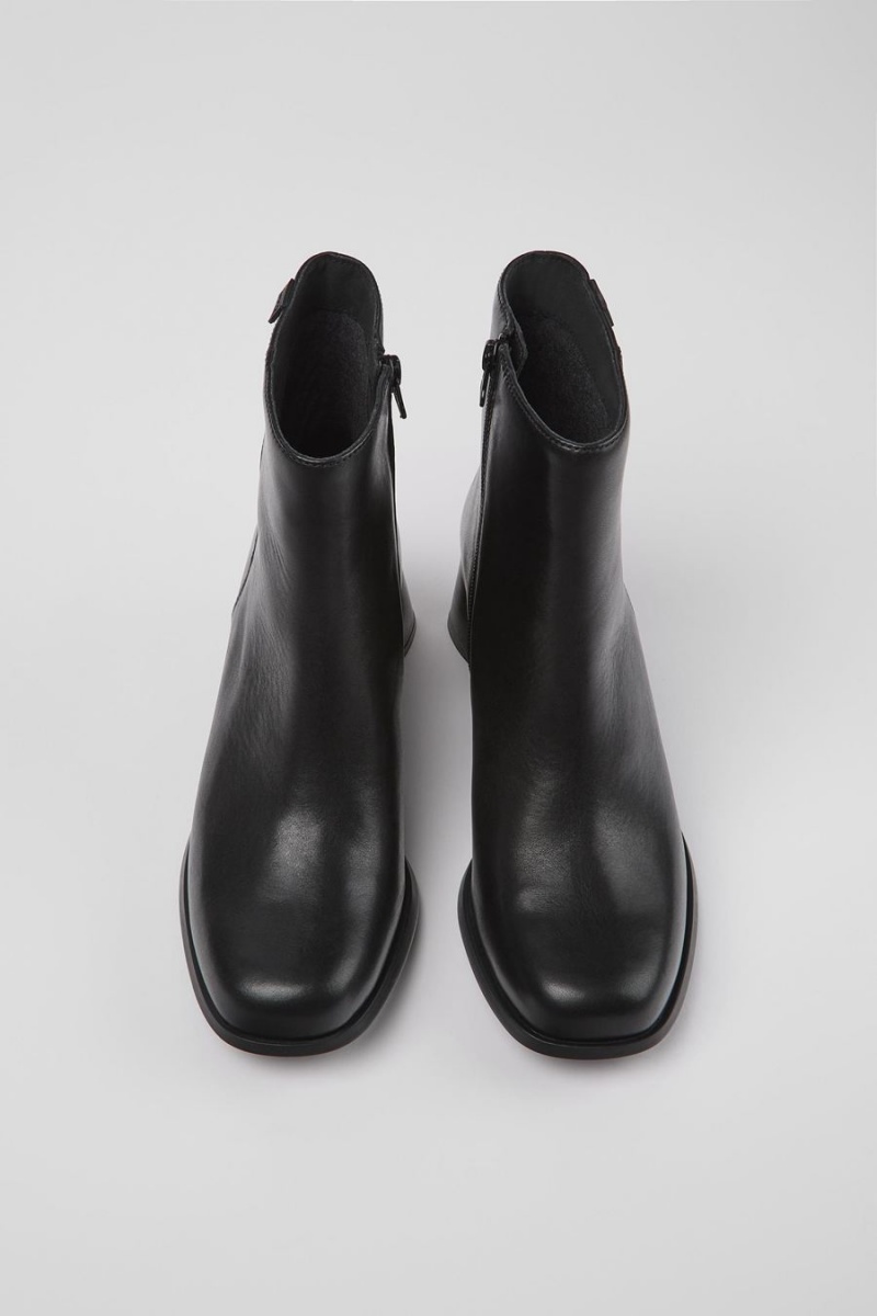 Botas Camper Kiara Cuero Recycled Pet Mujer Negras | IQSOD-9213