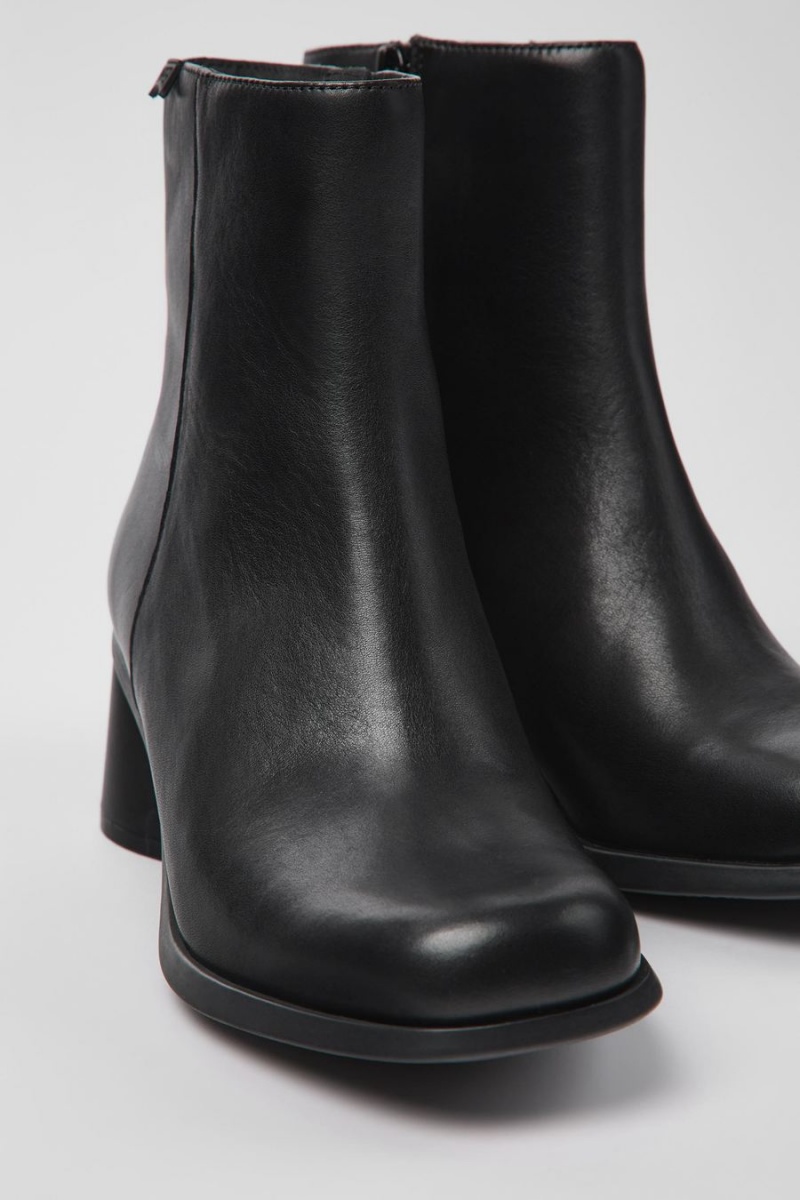 Botas Camper Kiara Cuero Recycled Pet Mujer Negras | IQSOD-9213