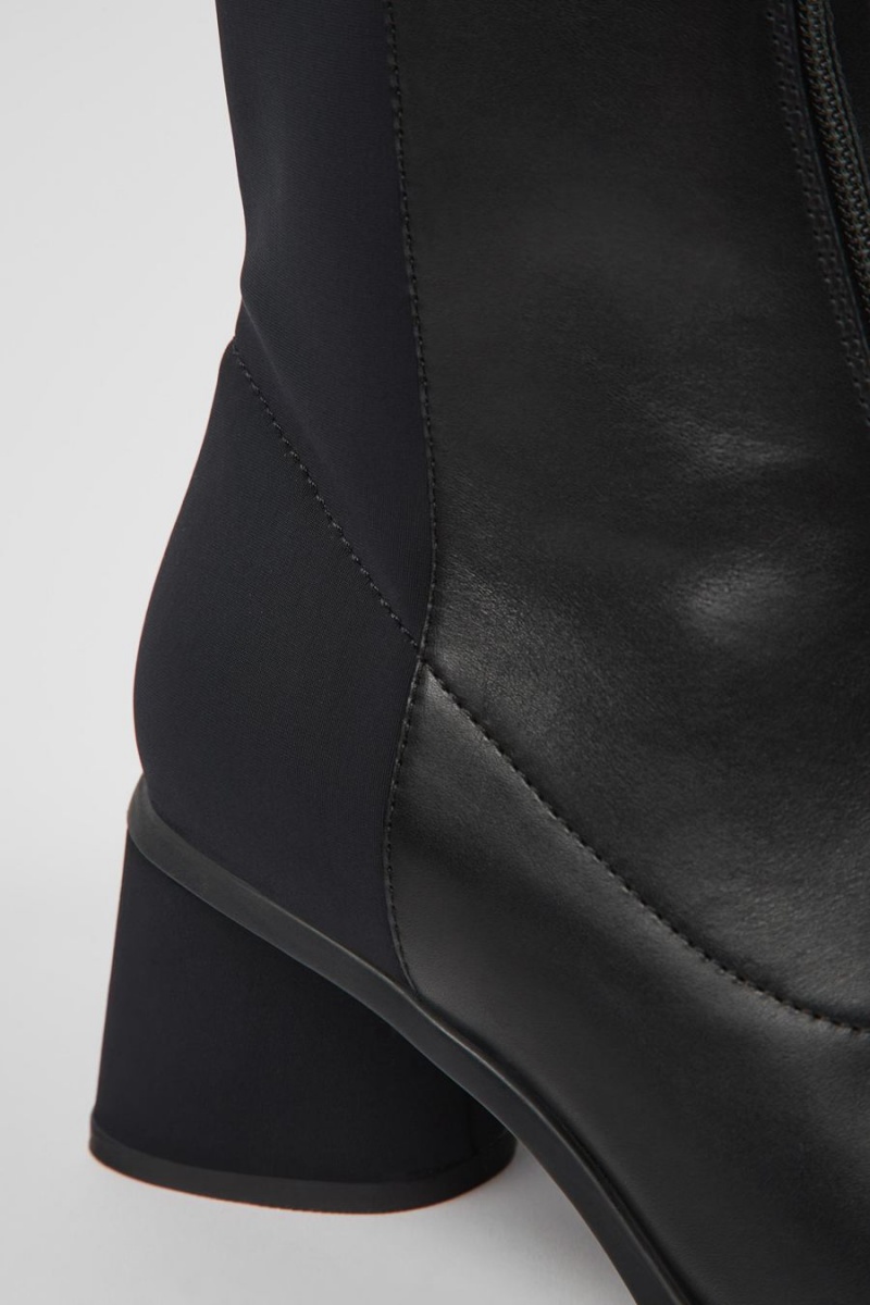 Botas Camper Kiara Cuero Recycled Pet Mujer Negras | WRDOZ-9201