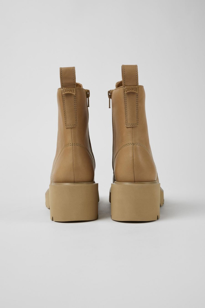 Botas Camper Milah Encaje up Mujer Beige | DYNCQ-5308