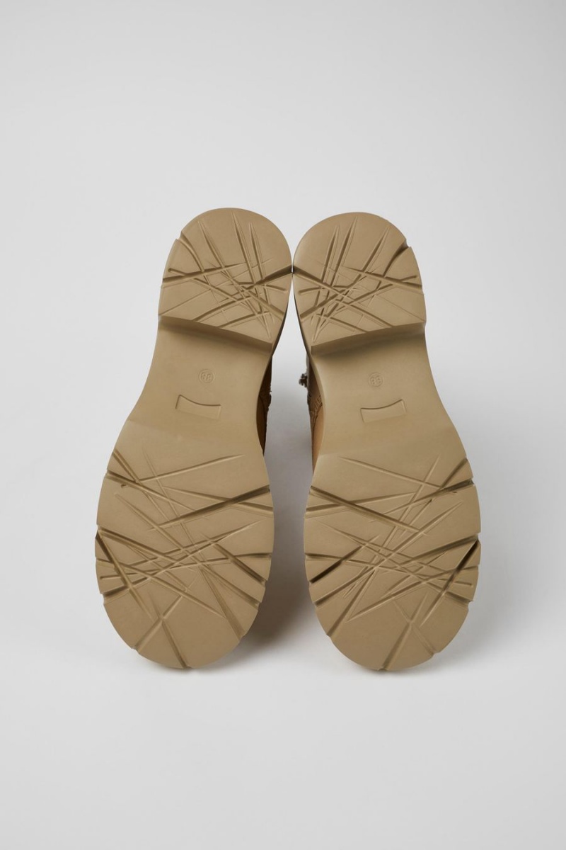 Botas Camper Milah Encaje up Mujer Beige | DYNCQ-5308