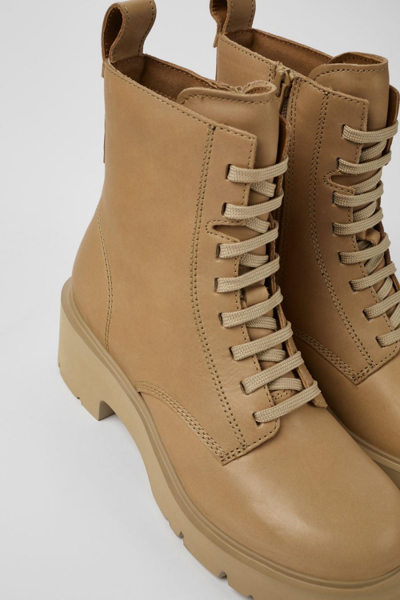 Botas Camper Milah Encaje up Mujer Beige | DYNCQ-5308