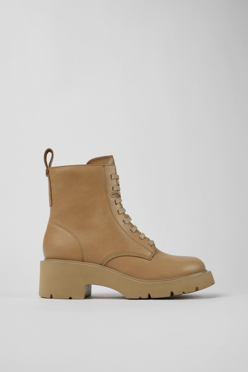 Botas Camper Milah Encaje up Mujer Beige | DYNCQ-5308