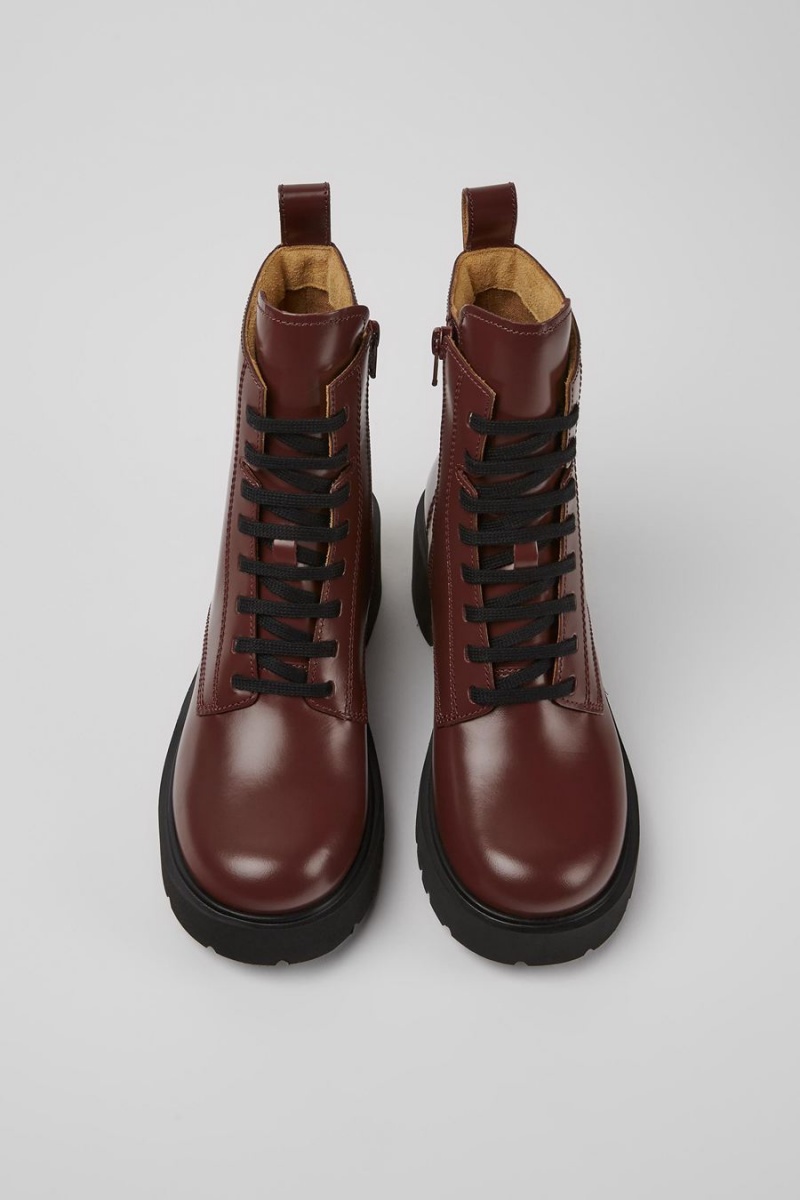 Botas Camper Milah Encaje up Mujer Burdeos | GHFJX-0457