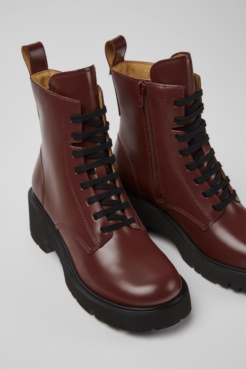 Botas Camper Milah Encaje up Mujer Burdeos | GHFJX-0457