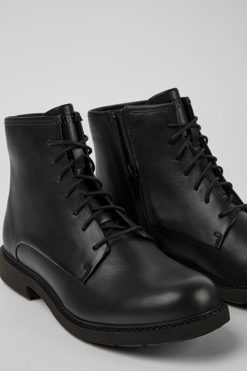 Botas Camper Neuman Smart Encaje Up Ankle Mujer Negras | AGTMF-6583