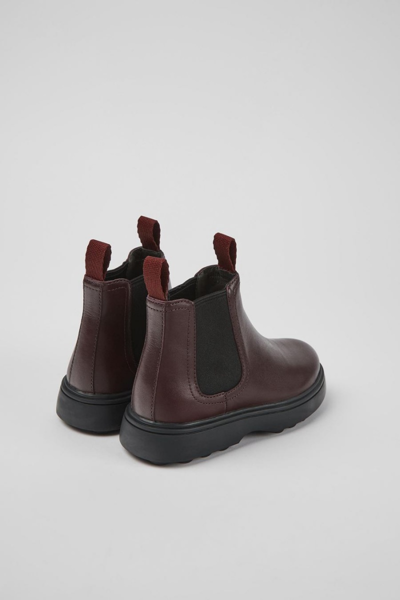 Botas Camper Norte Cuero Chelsea Niño Burdeos | ZFXHY-3602